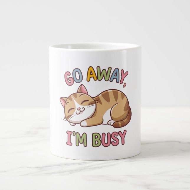 Go away, I'm busy Large Coffee Mug (Front)