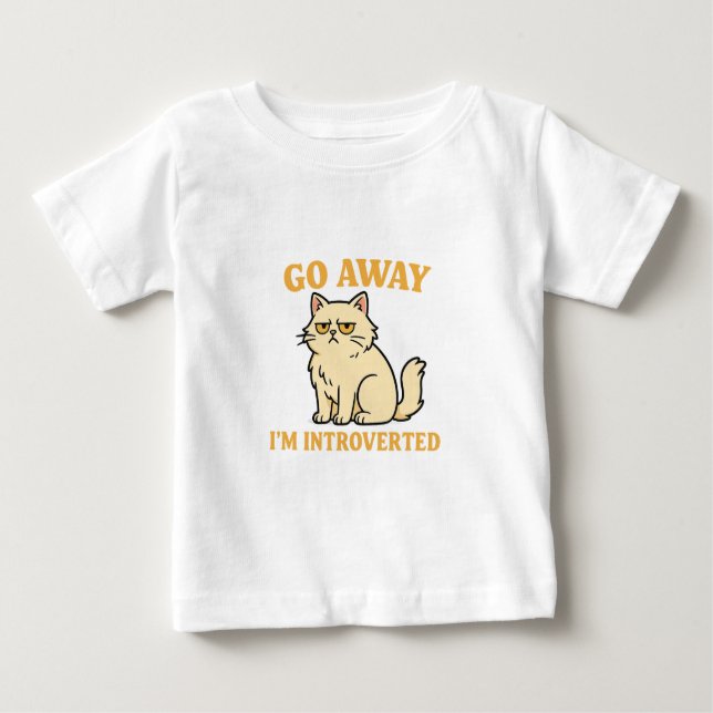 Go Away I'm Introverted – Funny Cat Shirt (Front)