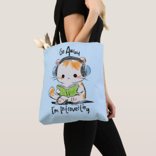 Go Away, I'm Introverting Cat Tote Bag
