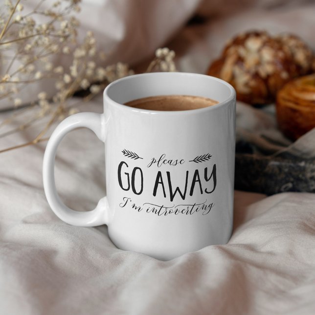 Go Away, I'm Introverting - Stylish Typography Coffee Mug (Creator Uploaded)