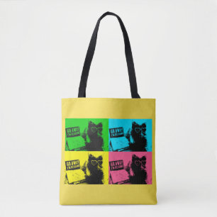 Go Away I'm Reading cat tote Bag