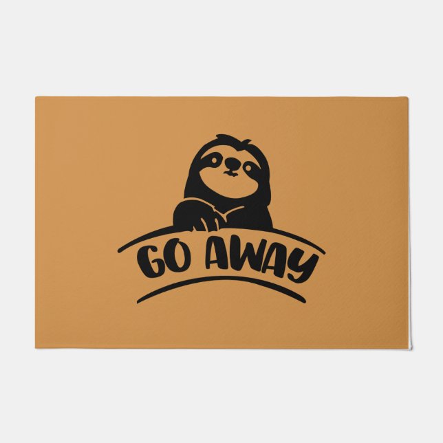 Go Away Sloth Mat, Personalised Funny New Home Doormat (Front)