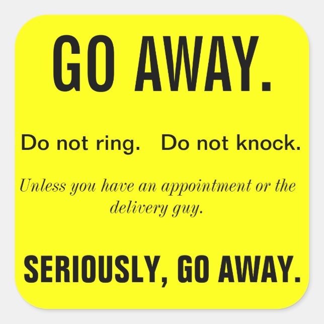 GO AWAY Sticker (Front)