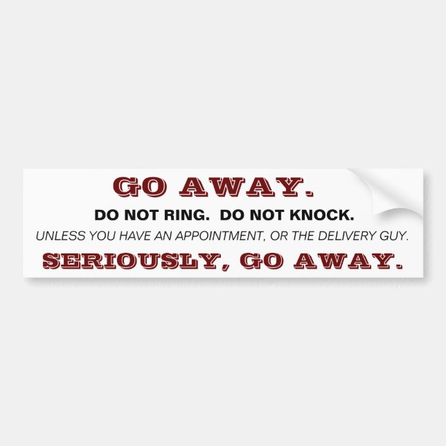 GO AWAY STICKERS (Front)