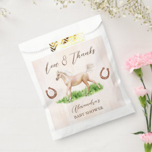 Go baby go running beige horse foal baby shower favour bag