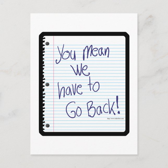 Go Back to School Postcard (Front)