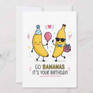 Go Bananas Birthday   Funny Banana Birthday Card