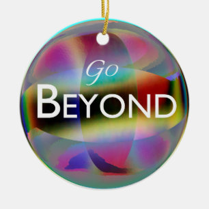 "Go Beyond"/"Look Within" Pastel Abstract Art Ceramic Ornament
