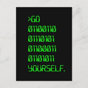 Go ( Binary Curse Word ) Yourself Postcard