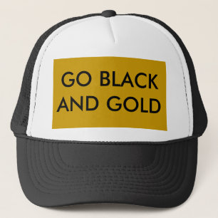 GO BLACK AND GOLD TRUCKER HAT