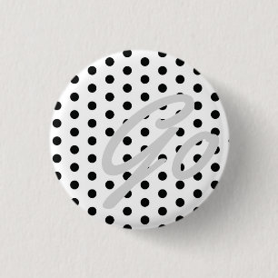 GO BLACK POLKA DOT PIN