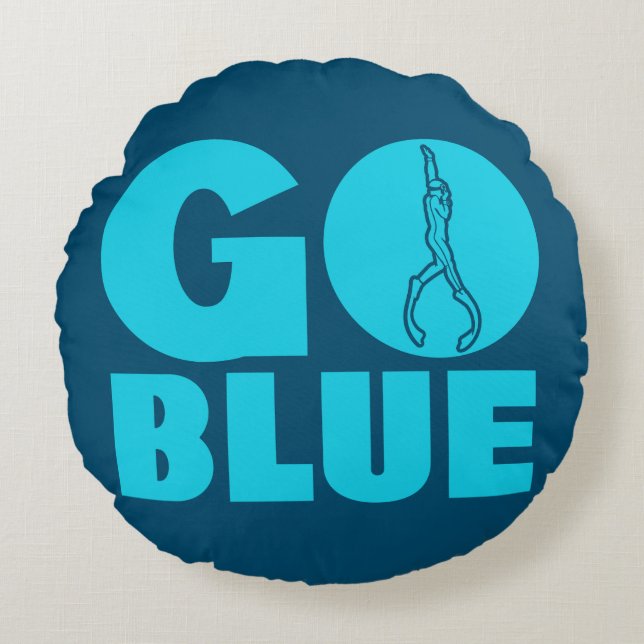 Go blue round cushion (Front)