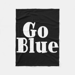 Go Blue Team Spirit Gear Color War Royal Blue Wins Fleece Blanket