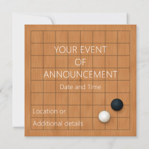 Go Board Baduk Weiqi Invitation or Announcement
