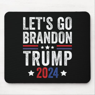 Go Brandon Trump 2024 Anti Liberal Us Flag Mouse Pad