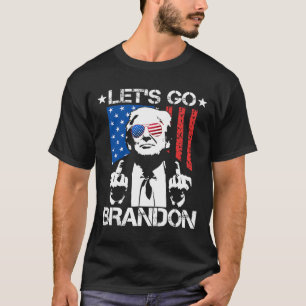 Go Brandon Trump Middle Finger Flag T-Shirt