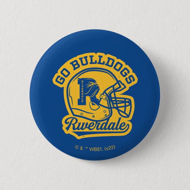 Go Bulldogs Football Helmet Icon 6 Cm Round Badge (Front)