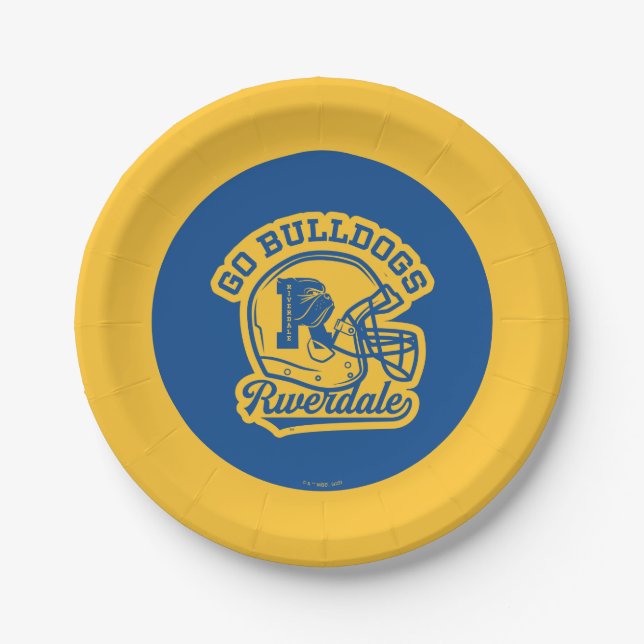 Go Bulldogs Football Helmet Icon Paper Plate (Front)