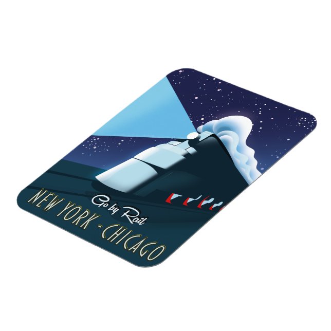 "Go by rail" New York - Chicago Magnet (Left Side)
