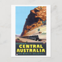 Go by train to Central Australia Vintage Poster