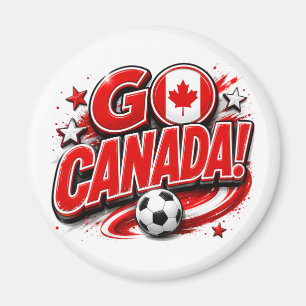 GO CANADA Patriotic Soccer Fan Canadian Magnet