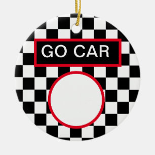 Go Car Number Ceramic Ornament