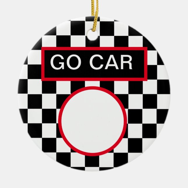 Go Car Number Ceramic Ornament (Front)