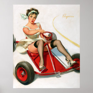 Go-cart Pin Up Poster