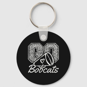 Go Cheer Bobcats High School Spirit Fan Team Back Key Ring