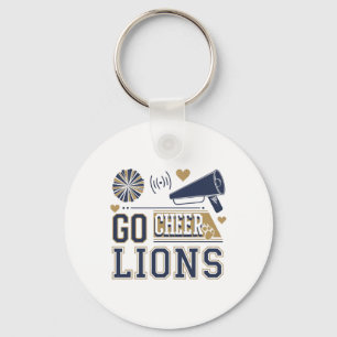 Go Cheer Lions Cheerleading Spirit Design  Key Ring