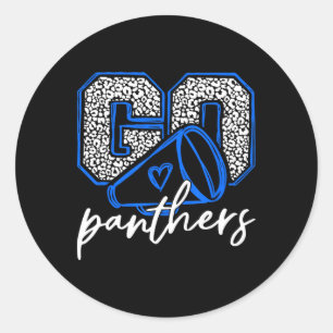 Go Cheer Panthers School Sports Name Spirit Back T Classic Round Sticker
