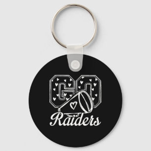 Go Cheer Raiders High School Spirit Fan Team Back  Key Ring