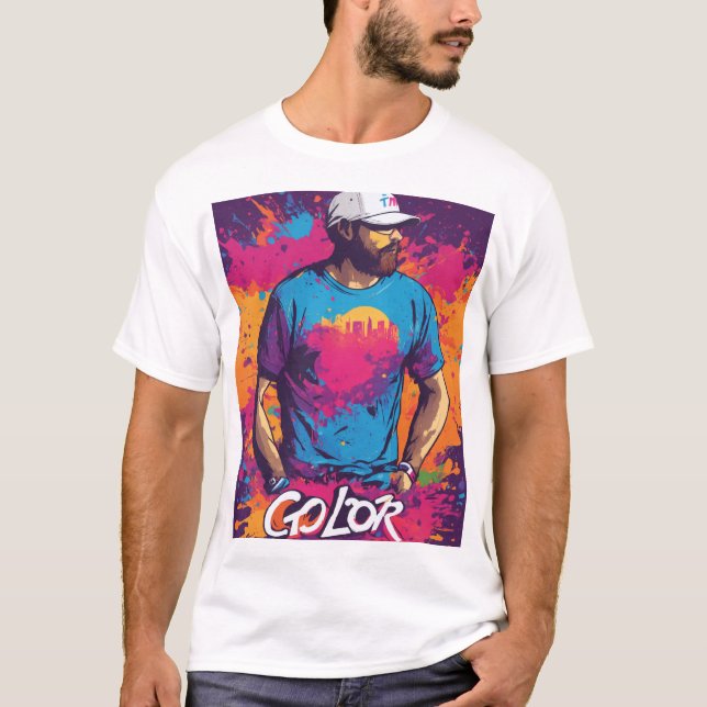 "Go Colour" – Vibrant Splash T-Shirt Design (Front)