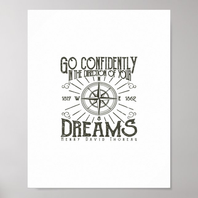 go confidently in the direction of your dreams poster (Front)