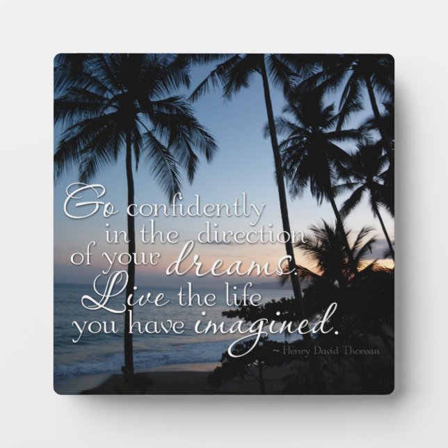 Go Confidently Thoreau Quote Small Photo Plaque (Front)