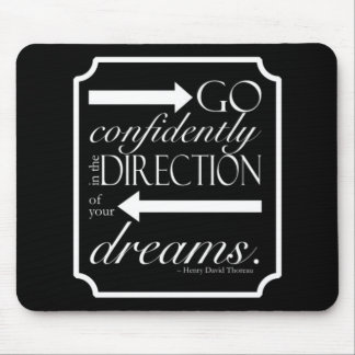 Go Confidently -- White on Black Mouse Pad