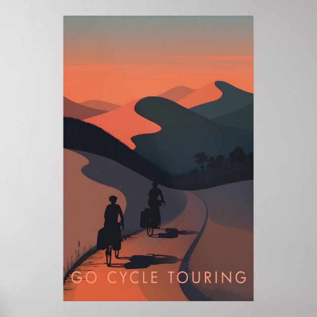 Go Cycle Touring Travel Poster (Front)
