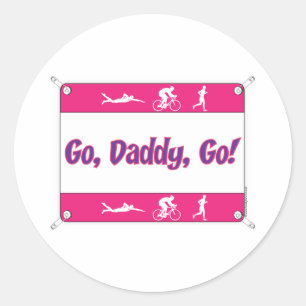 Go Daddy Go - Triathlon Classic Round Sticker