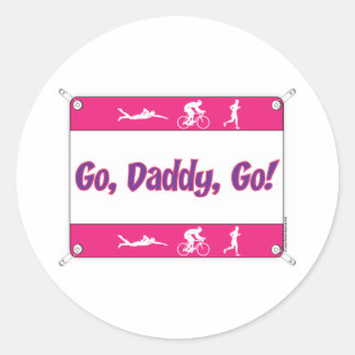 Go Daddy Go - Triathlon Classic Round Sticker