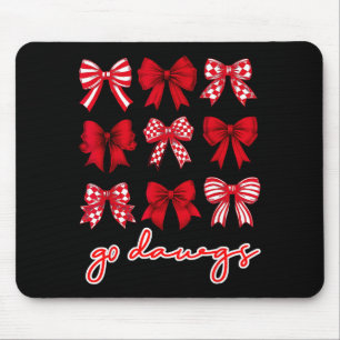 Go Dawgs Coquette Bow Go Dawgs Highschool Football Mouse Pad