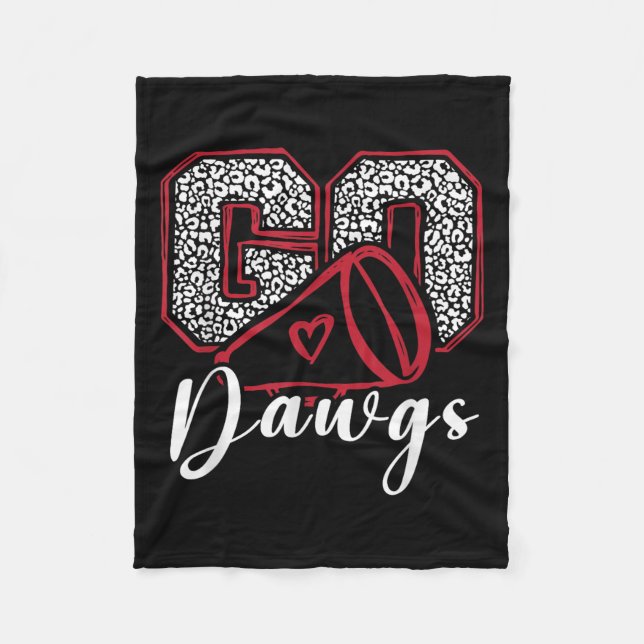 Go Dawgs Funny Bulldog For Men Women Kids Boys Gir Fleece Blanket (Front)