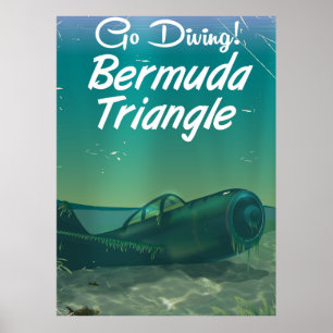 Go Diving! Bermuda triangle travel poster