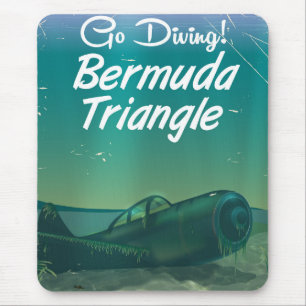 Go Diving! Bermuda triangle travel poster Mouse Pad