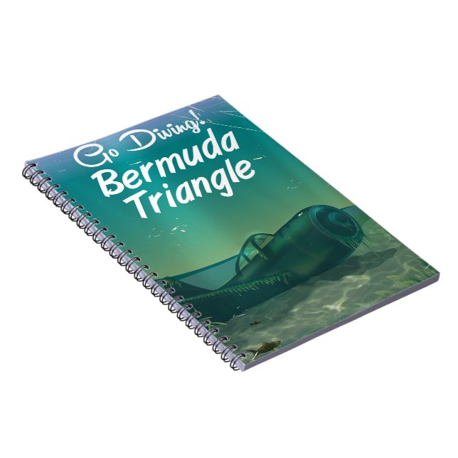 Go Diving! Bermuda triangle travel poster Notebook (Right Side)