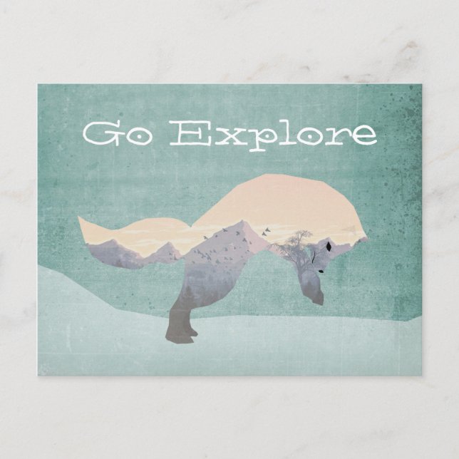 Go Explore Fox Postcard (Front)