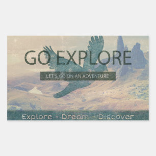 Go Explore Rectangular Sticker