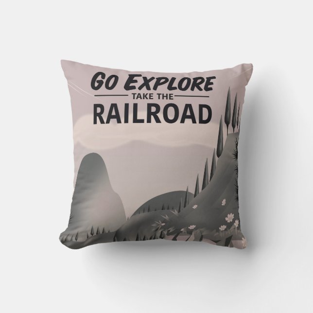 Go Explore take the Railroad Cushion (Front)