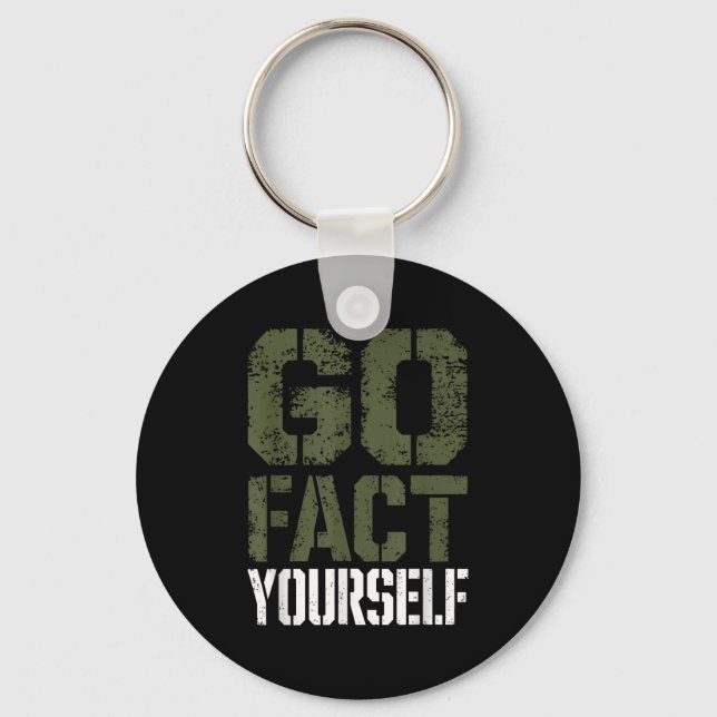 Go Fact Yourself Funny Military Stencil Tactical S Key Ring (Front)
