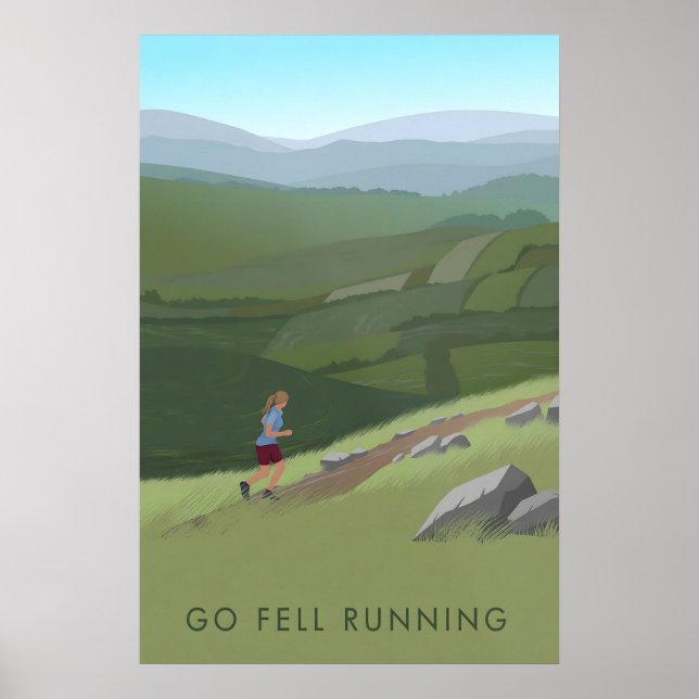 Go Fell Running Travel Poster (Front)