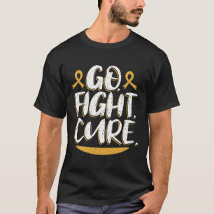 Go Fight Cure Childhood Cancer Awareness Gold Ribb T-Shirt
